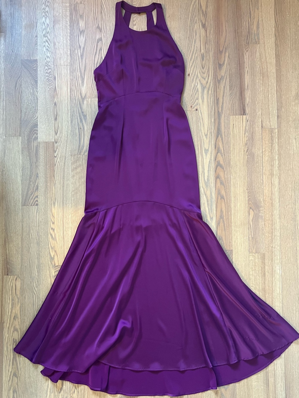 JustFab Deep Purple Halter Mermaid Maxi Dress